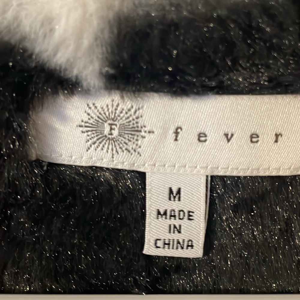 Faux Fur Jacket - Black w/white stars - Picture 2 of 4